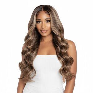 NWT Brown w/ Blonde Chunks Lace Front Wig